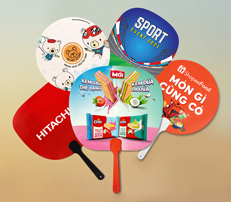 quạt nhựa cầm tay in quảng cáo