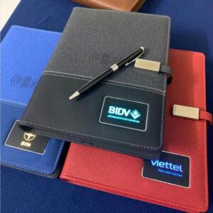 Sổ bia da cao cấp đa năng in logo doanh nghiệp