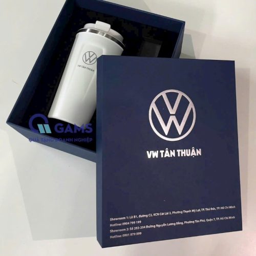 Hộp quà tặng ly giữ nhiệt in logo ép kim