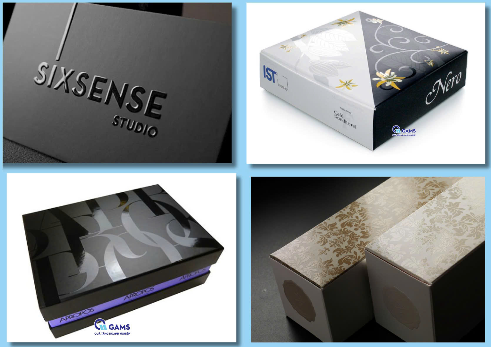 Lớp phủ UV định hình trên hộp giấy cứng