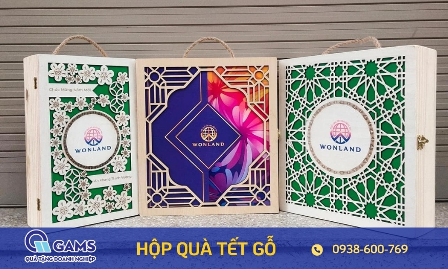 Hộp quà Tết bằng gỗ