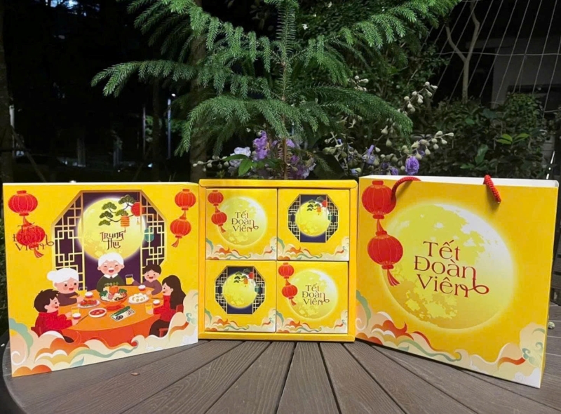 Mẫu Vỏ Hộp Đựng Bánh Trung Thu 4 Bánh