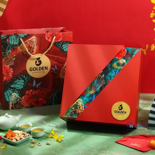 Mẫu hộp quà tết kèm túi giấy