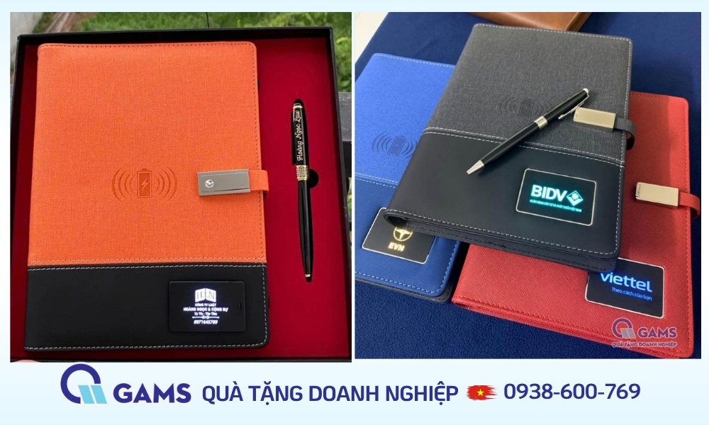 Quà tặng văn phòng sổ bút cao cấp in khắc tên theo yêu cầu