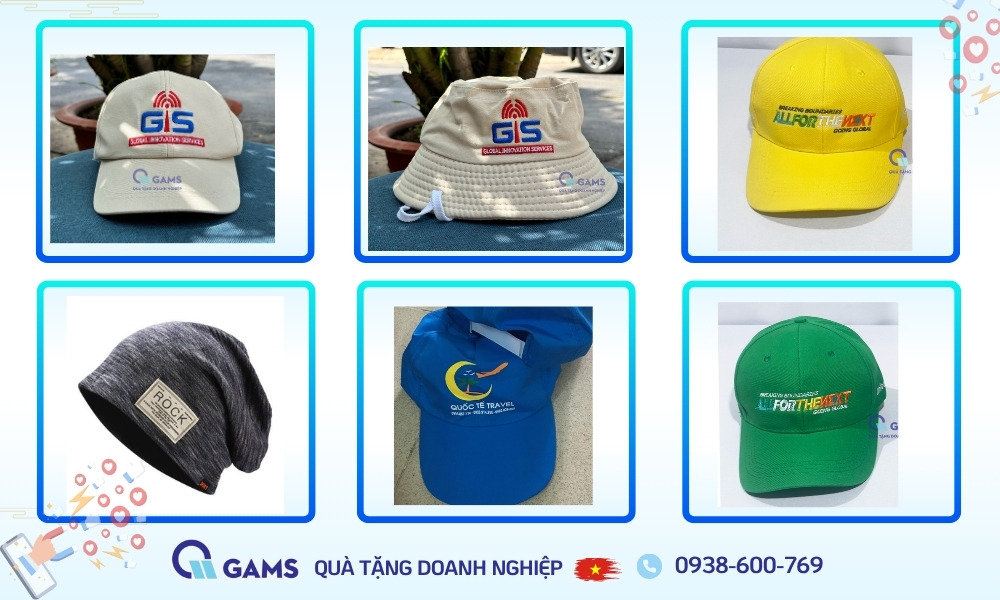 Nón vải mũ vải du lịch in thêu logo thiết kế và may theo yêu cầu