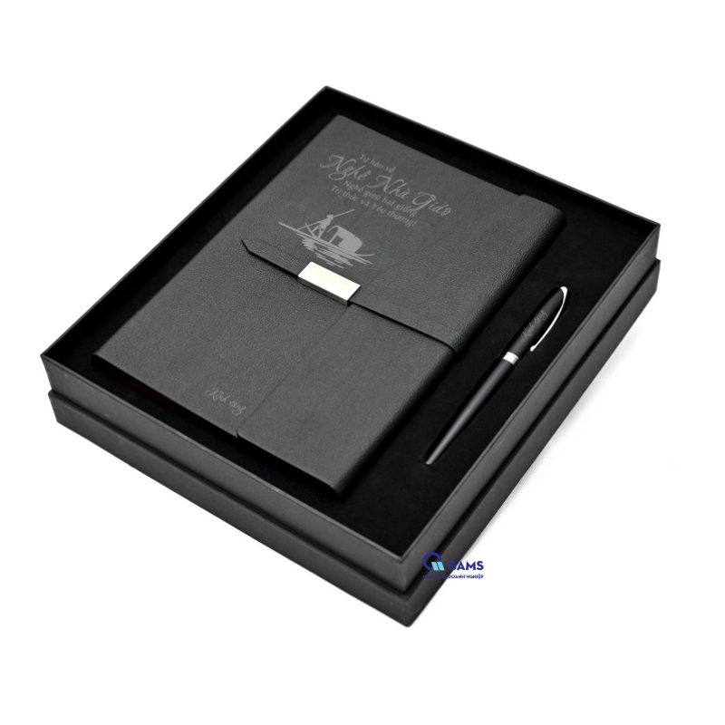 Quà tặng 20/11 bộ sổ bút màu đen