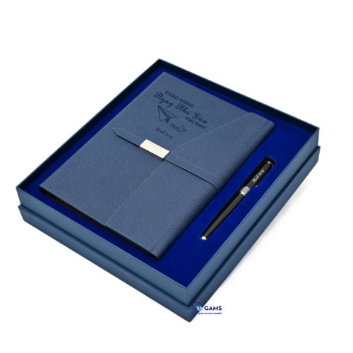 Set sổ bút màu xanh than