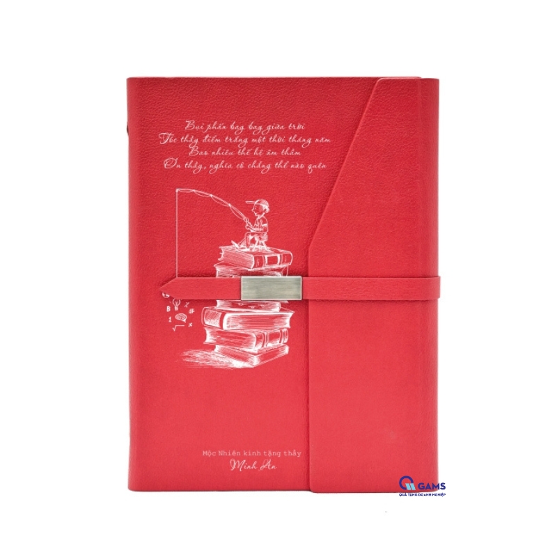 Mẫu sổ da màu đỏ in hình 20/11