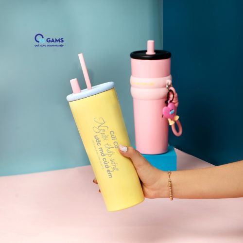 Cốc giữ nhiệt 710ml vàng-(ảnh demo setquà tặng 20/11)