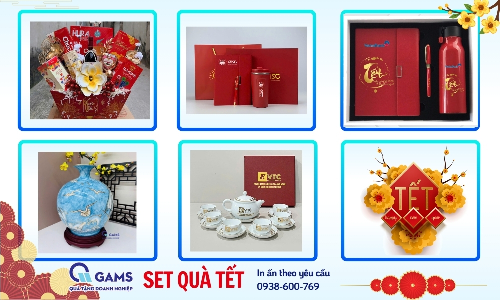 Bộ Gift Set Quà Tết Cao Cấp 2026 – In Logo Riêng, giao nhanh