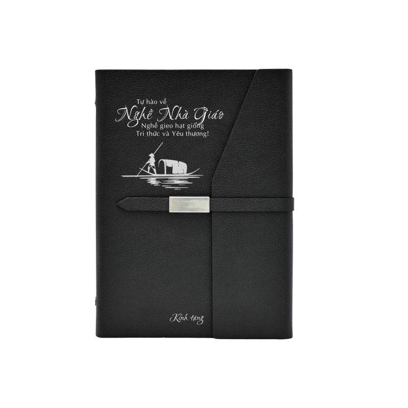 quà tặng thầy cô - sổ da màu đen