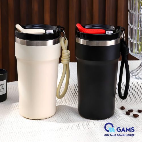 Ly giữ nhiệt 500ml màu đen và trắng