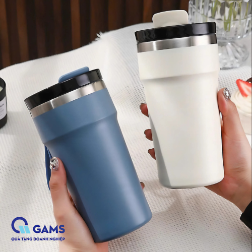 ly giữ nhiệt inox 316 500ml màu trắng và xanh