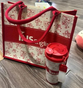 Combo quà tặng túi vải đay và cốc giữ nhiệt in logo