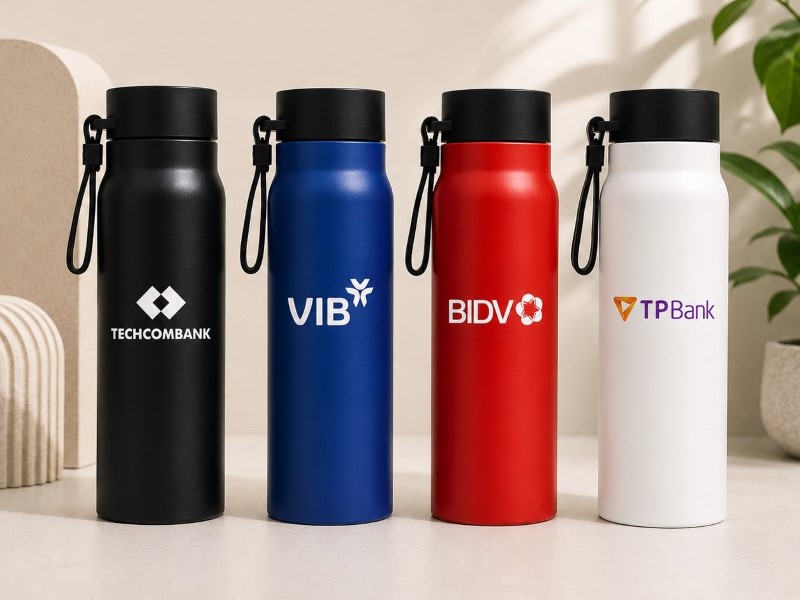 Bình giữ nhiệt 520ml in logo ngân hàng
