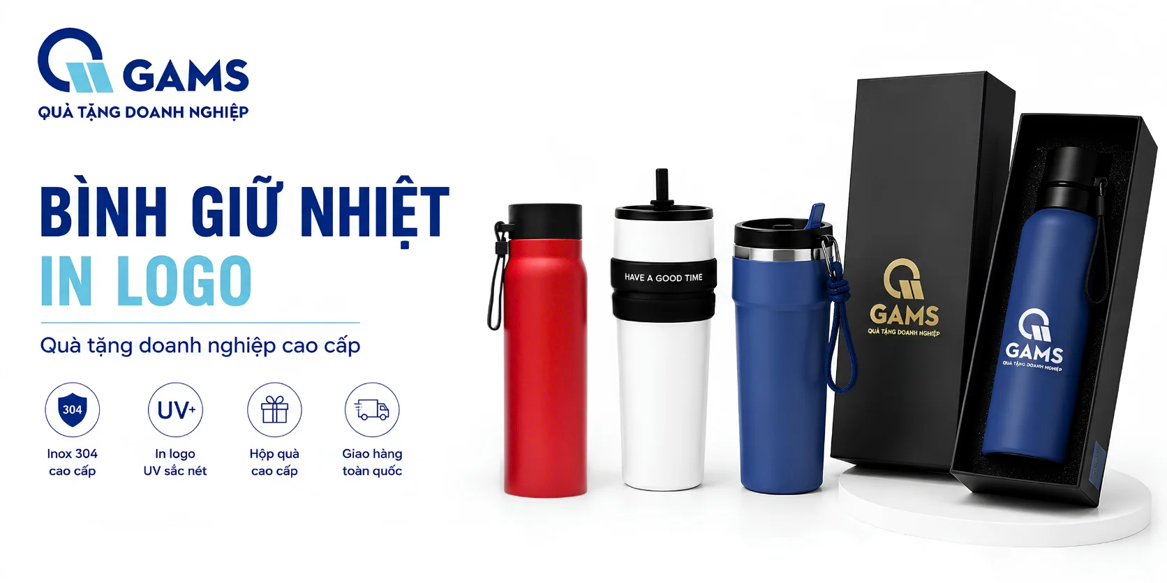 Xưởng sỉ bình giữ nhiệt in logo quà tặng