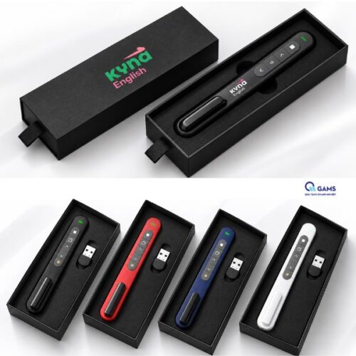 set quà bút usb trình chiếu và hôp giấy cứng in logo